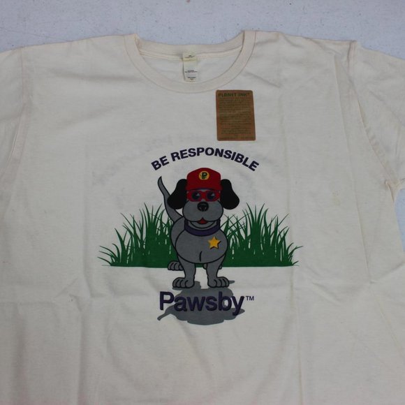 NWT VINTAGE TEE SHIRT PAWSBY PLANET INK ANVIL ORGANIC ADULT SIZE LARGE - Picture 3 of 5